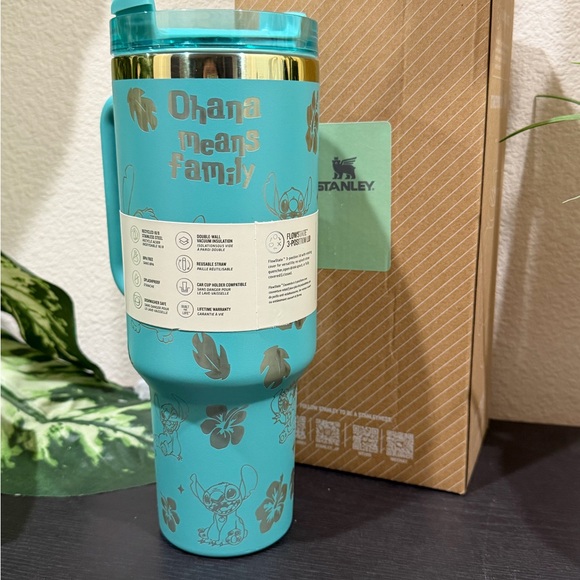 Stanley Accessories - Stanley Teal Travel Mug with Ohana Design- Stitch engraved